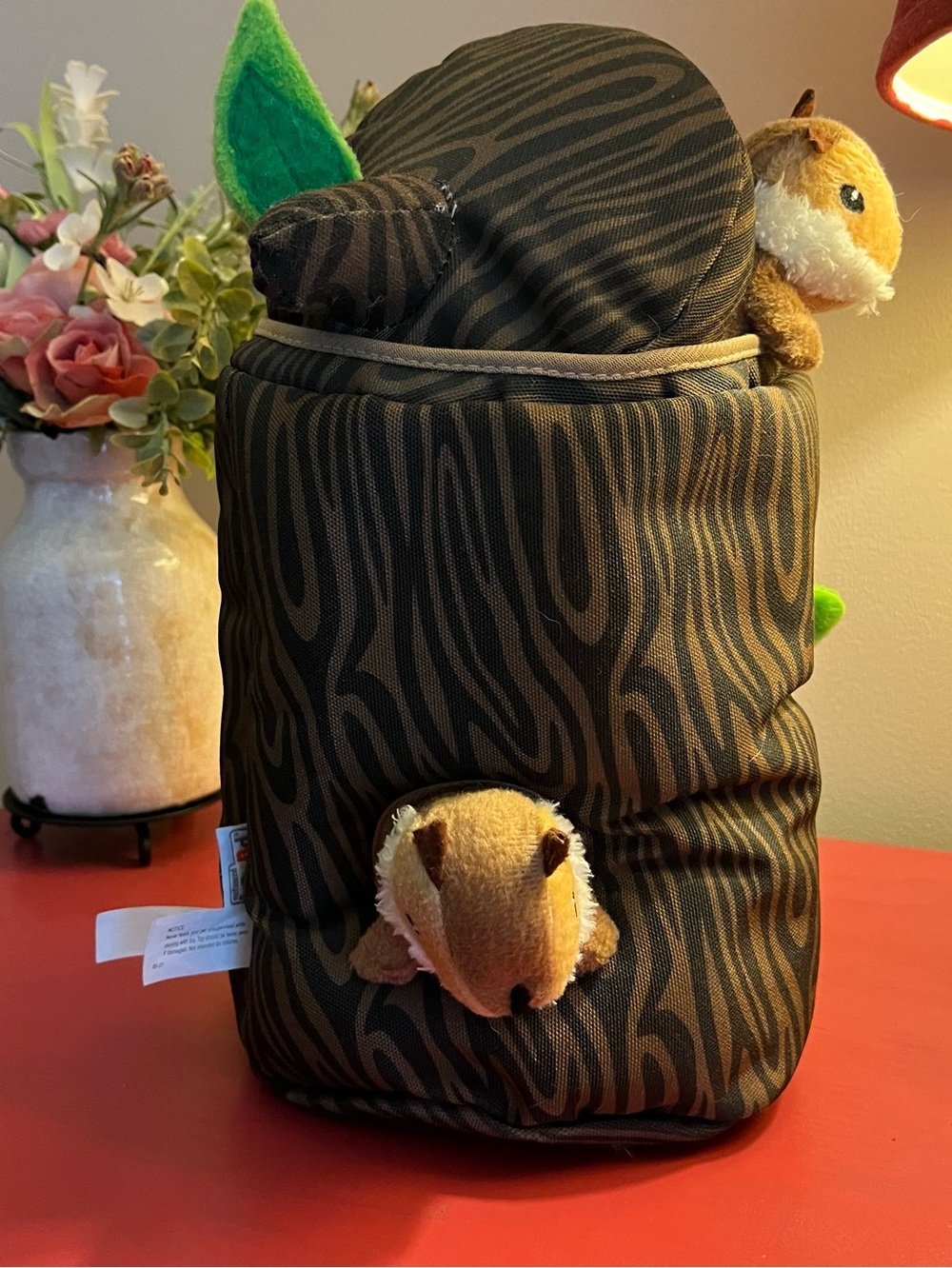 Outward Hound Hide-A-Critter series — Plush Log Hideout with squirrels